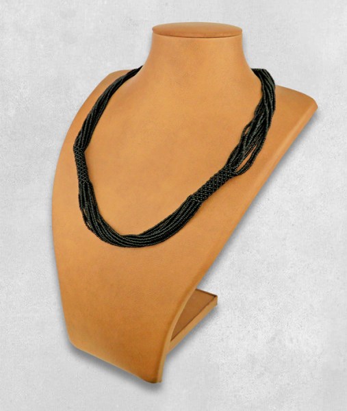 African Beaded Necklace Mvovo Black