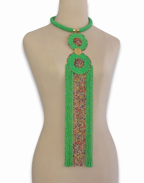 Green Sizani African Beaded Necklace