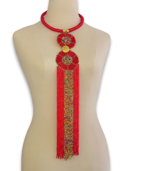 african beaded necklace sizani size 33
