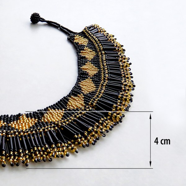 african beaded necklace thandi gold black 3