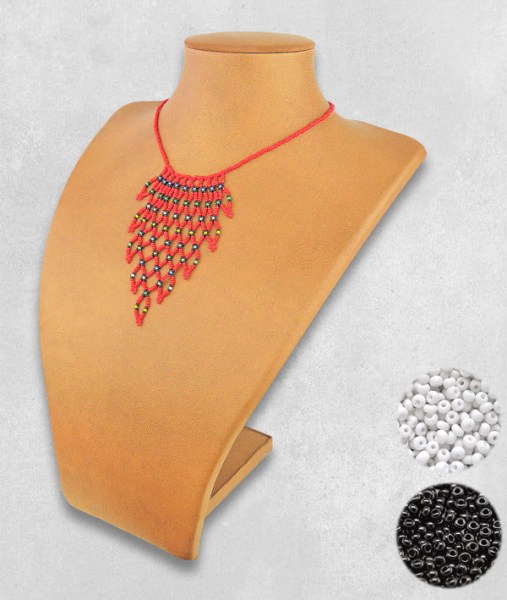 Black & White Tula Beaded Necklace