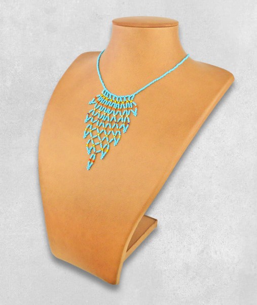 Light Blue Tula Beaded Necklace