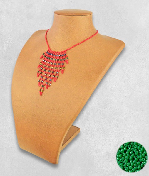 Green Tula Beaded Necklace