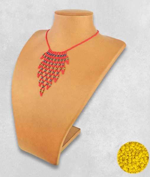 Yellow Tula Beaded Necklace