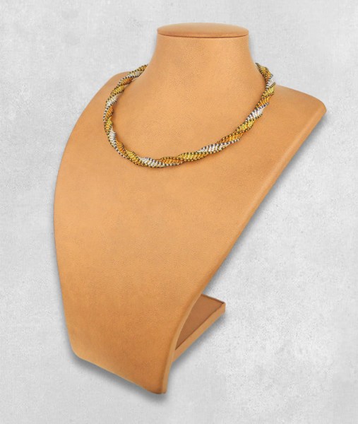 Beaded Necklace Twisted Gold Silver Black