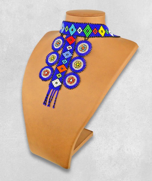 African Beaded Necklace Zulu Circle Style 1
