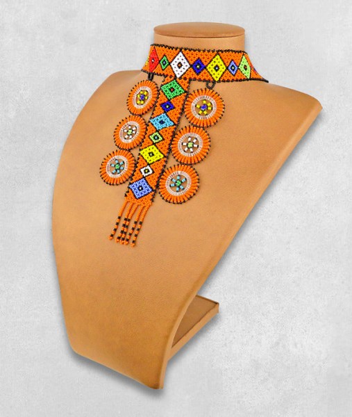 African Beaded Necklace Zulu Circle Style 1