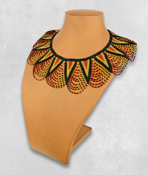 Zulu Spear Fringe Brown Gold Black