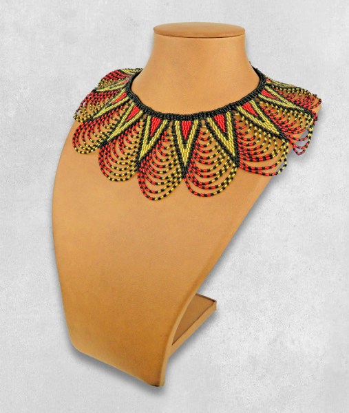 Zulu Spear Fringe Gold Red Black