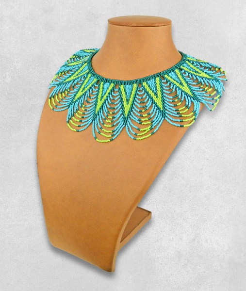 Zulu Spear Fringe Lime Nebula Aqua Jade