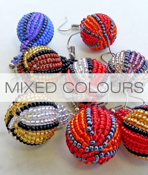 African Beaded Bobble Earrings