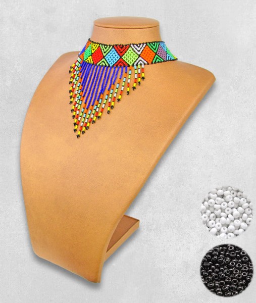 Black & White Necklace Choker Tassel