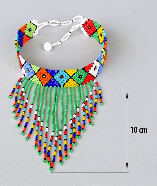 african beaded necklaces choker tassel green 24