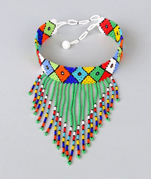 Green Necklace Choker Tassel