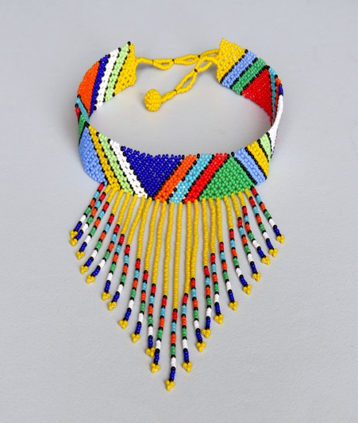 Beaded Necklace Choker Tassel | AFRICAN BEADWORK