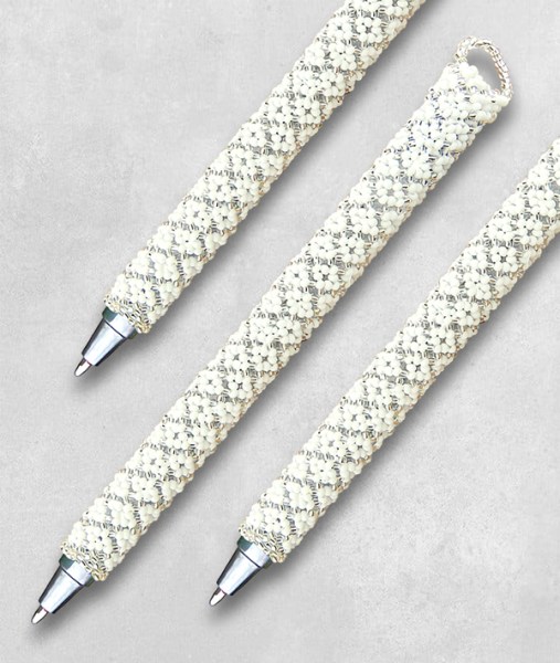 african-beaded-pen-white-silver