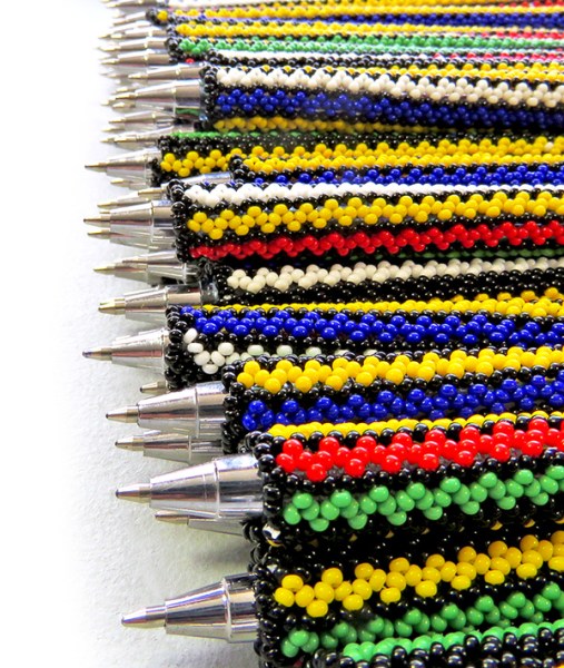 SA Flag Beaded Spiral Pen