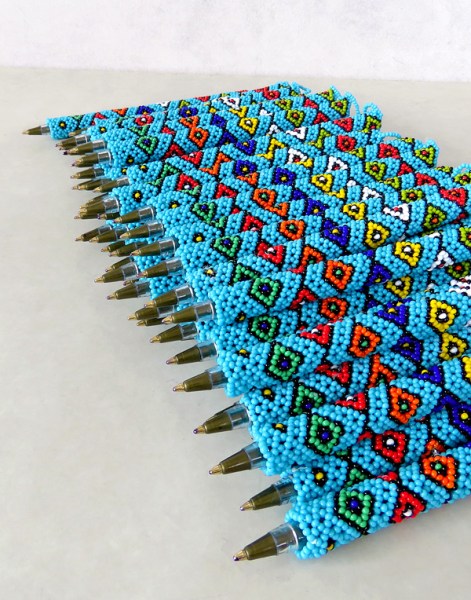 african beaded pens zulu blue 1
