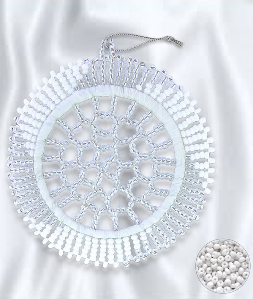 african beaded snowflake large white