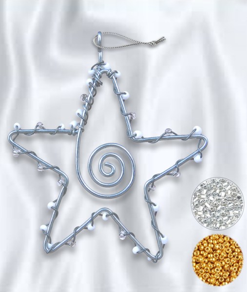 african beaded star 4 silver gold