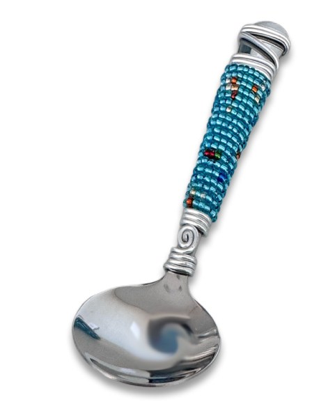 african-beaded-sugar-spoon-blue-wholesale