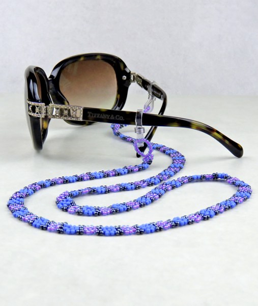 Beaded Sunglass Lanyards Lilac Blue Metallic Grey