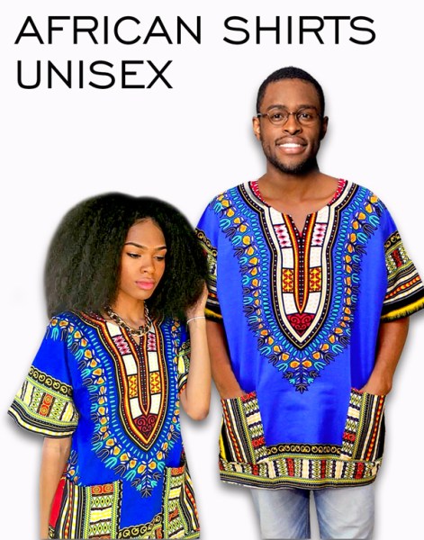 African Shirts Men | Women | BLUE