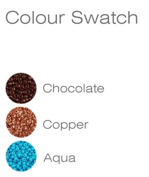 Beaded Bracelets Flat Aqua Copper Chocolate