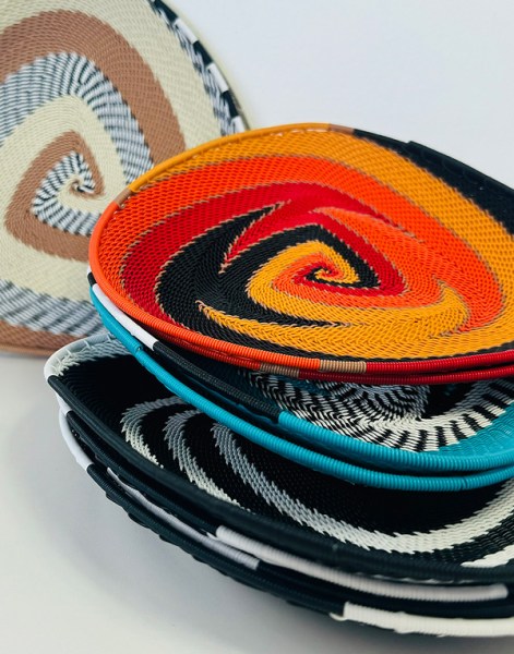 Triangle Telephone Wire Baskets African Sunset
