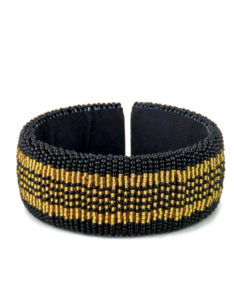 Beaded Bangles Gold Black | SOUTH AFRICA