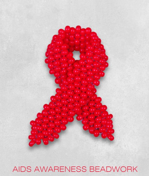 Beaded Aids Awareness Ribbon | SOUTH AFRICA