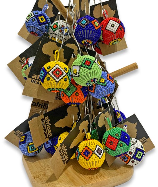 African Beaded Christmas Balls Zulu Colours | WHOLESALE