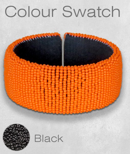 beaded bangle wide black