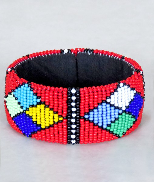 beaded bangle zulu colours 1