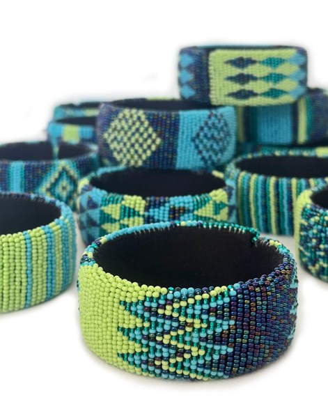 African Beaded Bangles Wide