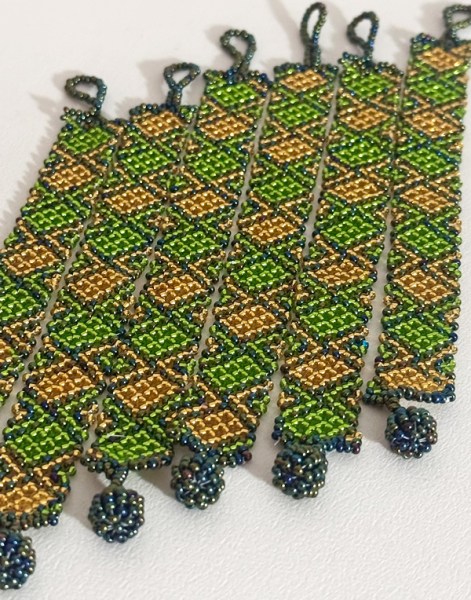 beaded-bracelets-flat-midi-green-gold-shimmer