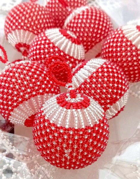 MIXED African Beaded Christmas Balls 1