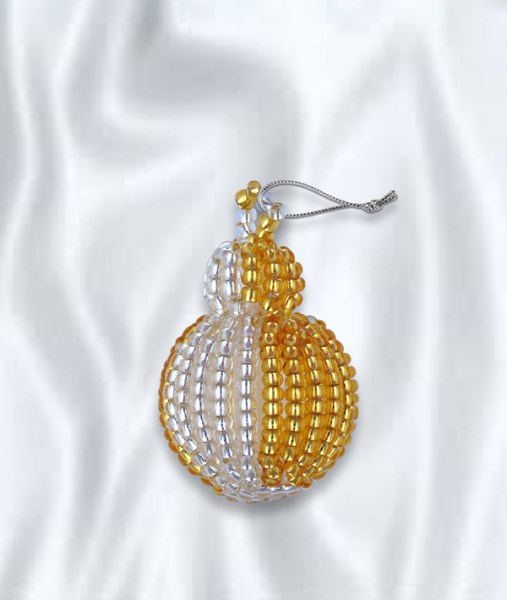 African Beaded Christmas Bobble Gold Silver
