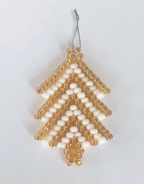beaded christmas tree 5 gold white