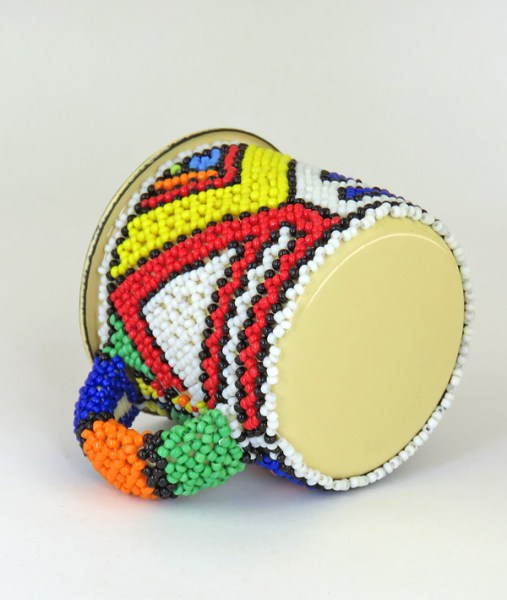 African Beaded Tin Mug Small