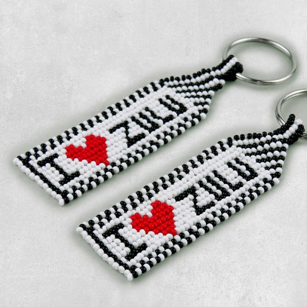 beaded i love zulu keyring 1