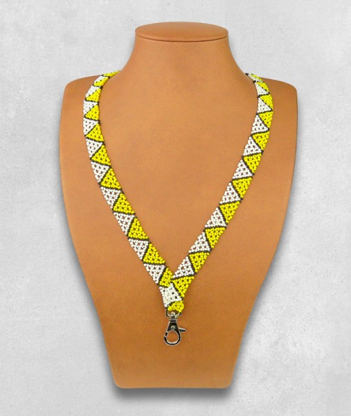 beaded lanyard zulu spear yellow white black6