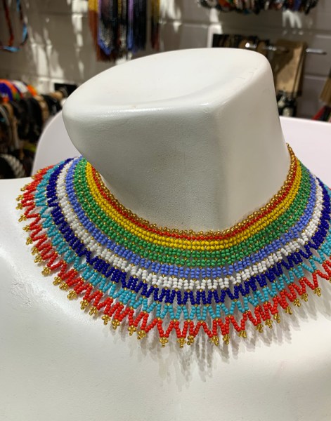 African Beaded Ntombi Necklaces - African colours.