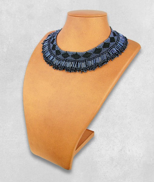 beaded necklace thandi black metallic grey8