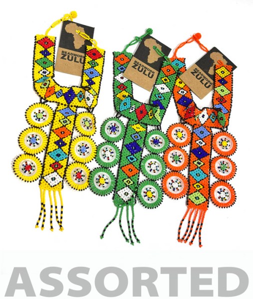African Beaded Necklace Zulu Circle Style 1