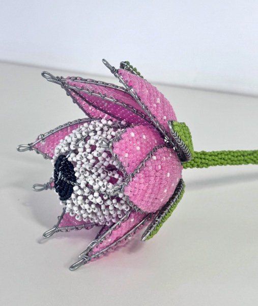 Pink Protea Flower Beaded South Africa