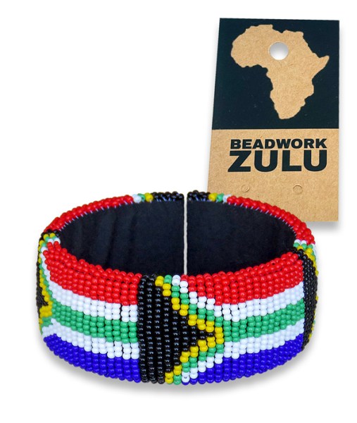 Beaded SA Flag Bangle Wide