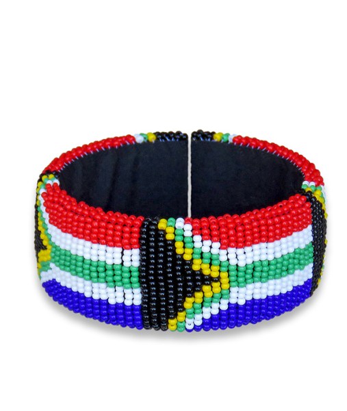 african beaded bangles wide sa flag colours size