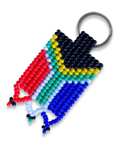 Beaded SA Flag Keyring South Africa