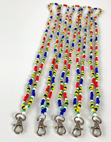 Beaded SA Flag Lanyard Single Strand